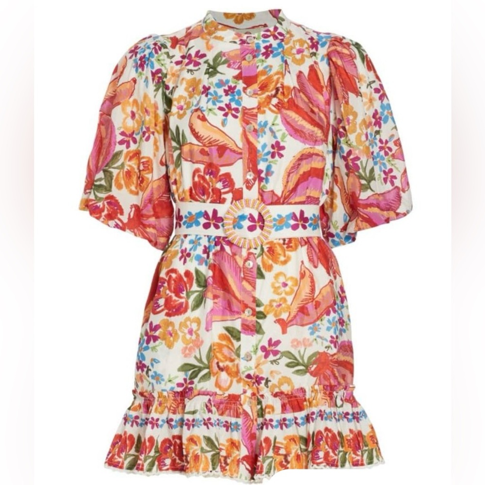 Farm Rio Spring Bananas Belted Minidress